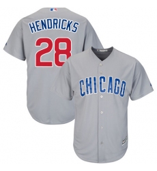 Men's Majestic Chicago Cubs #28 Kyle Hendricks Replica Grey Road Cool Base MLB Jersey