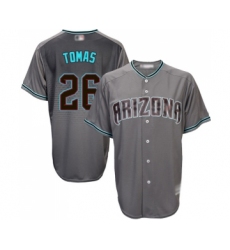 Men's Arizona Diamondbacks #26 Yasmany Tomas Replica Gray Turquoise Cool Base Baseball Jersey