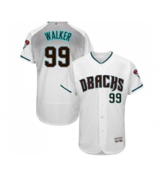 Men's Arizona Diamondbacks #99 Taijuan Walker White Teal Alternate Authentic Collection Flex Base Baseball Jersey