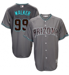 Men's Majestic Arizona Diamondbacks #99 Taijuan Walker Authentic Gray/Turquoise Cool Base MLB Jersey