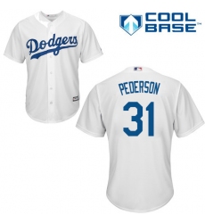 Women's Majestic Los Angeles Dodgers #31 Joc Pederson Replica White Home Cool Base MLB Jersey
