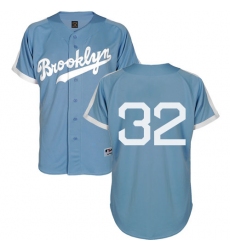 Men's Majestic Los Angeles Dodgers #32 Sandy Koufax Authentic Light Blue Cooperstown MLB Jersey