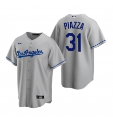 Men's Nike Los Angeles Dodgers #31 Mike Piazza Gray Road Stitched Baseball Jersey