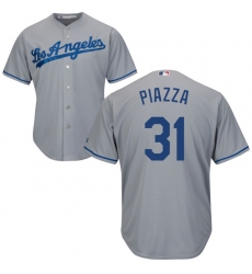 Youth Majestic Los Angeles Dodgers #31 Mike Piazza Authentic Grey Road Cool Base MLB Jersey
