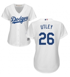 Women's Majestic Los Angeles Dodgers #26 Chase Utley Authentic White Home Cool Base MLB Jersey