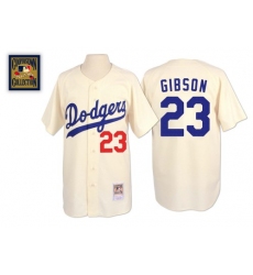 Men's Mitchell and Ness Los Angeles Dodgers #23 Kirk Gibson Authentic Cream Throwback MLB Jersey