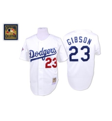Men's Mitchell and Ness Los Angeles Dodgers #23 Kirk Gibson Replica White Throwback MLB Jersey
