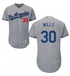 Men's Majestic Los Angeles Dodgers #30 Maury Wills Grey Flexbase Authentic Collection MLB Jersey