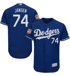 Men's Majestic Los Angeles Dodgers #74 Kenley Jansen Royal Blue Flexbase Authentic Collection MLB Jersey
