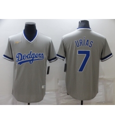 Men's Nike Los Angeles Dodgers #7 Julio Urias Gray Throwback Jersey