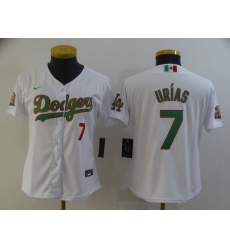 Women's Nike Los Angeles Dodgers #7 Julio Urias White 2020 World Series Authentic Jersey