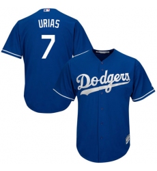 Youth Majestic Los Angeles Dodgers #7 Julio Urias Authentic Royal Blue Alternate Cool Base MLB Jersey