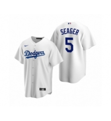 Men's Los Angeles Dodgers #5 Corey Seager Nike White Replica Home Jersey
