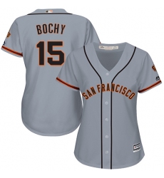 Women's Majestic San Francisco Giants #15 Bruce Bochy Replica Grey Road Cool Base MLB Jersey