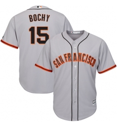 Youth Majestic San Francisco Giants #15 Bruce Bochy Replica Grey Road Cool Base MLB Jersey