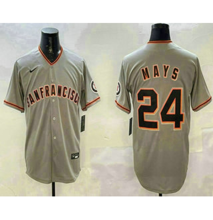 Men's San Francisco Giants #24 Willie Mays Grey Limited Stitched Baseball Jersey