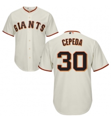 Men's Majestic San Francisco Giants #30 Orlando Cepeda Replica Cream Home Cool Base MLB Jersey