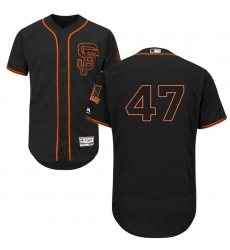 Men's Majestic San Francisco Giants #47 Johnny Cueto Black Alternate Flex Base Authentic Collection MLB Jersey