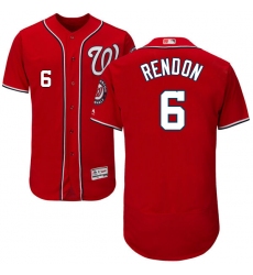 Men's Majestic Washington Nationals #6 Anthony Rendon Red Alternate Flex Base Authentic Collection MLB Jersey
