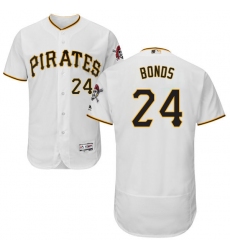 Men's Majestic Pittsburgh Pirates #24 Barry Bonds White Home Flex Base Authentic Collection MLB Jersey