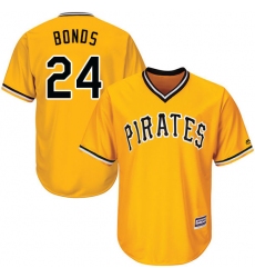 Youth Majestic Pittsburgh Pirates #24 Barry Bonds Authentic Gold Alternate Cool Base MLB Jersey