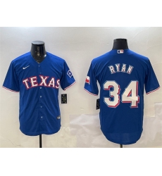 Men's Texas Rangers #34 Nolan Ryan Royal Cool Base Stitched Baseball Jersey