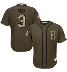 Men's Majestic Boston Red Sox #3 Jimmie Foxx Authentic Green Salute to Service 2018 World Series Champions MLB Jersey