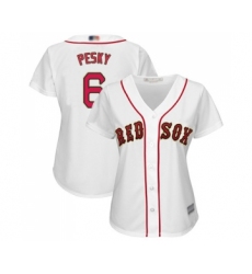 Women's Boston Red Sox #6 Johnny Pesky Authentic White 2019 Gold Program Cool Base Baseball Jersey