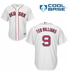 Youth Majestic Boston Red Sox #9 Ted Williams Authentic White Home Cool Base MLB Jersey
