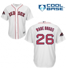 Youth Majestic Boston Red Sox #26 Wade Boggs Authentic White Home Cool Base 2018 World Series Champions MLB Jersey
