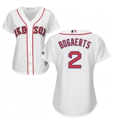 Women's Majestic Boston Red Sox #2 Xander Bogaerts Authentic White Home MLB Jersey