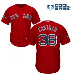 Youth Majestic Boston Red Sox #38 Rusney Castillo Authentic Red Alternate Home Cool Base 2018 World Series Champions MLB Jersey