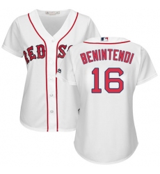 Women's Majestic Boston Red Sox #16 Andrew Benintendi Replica White Home MLB Jersey