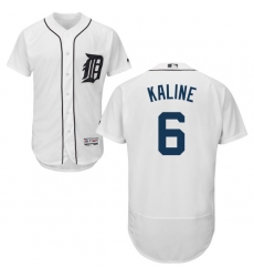 Men's Majestic Detroit Tigers #6 Al Kaline White Home Flex Base Authentic Collection MLB Jersey