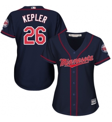 Women's Majestic Minnesota Twins #26 Max Kepler Replica Navy Blue Alternate Road Cool Base MLB Jersey