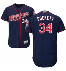 Men's Majestic Minnesota Twins #34 Kirby Puckett Authentic Navy Blue Alternate Flex Base Authentic Collection MLB Jersey