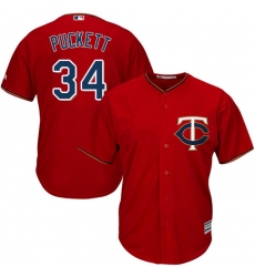 Men's Majestic Minnesota Twins #34 Kirby Puckett Replica Scarlet Alternate Cool Base MLB Jersey