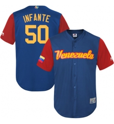 Men's Venezuela Baseball Majestic #50 Gregory Infante Royal Blue 2017 World Baseball Classic Replica Team Jersey
