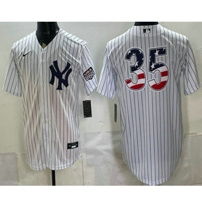 Men's New York Yankees #35 Cody Bellinger White 2026 USA 250 Fourth of July Home Stadium Stitched Jersey