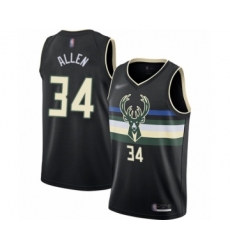 Women's Milwaukee Bucks #34 Ray Allen Swingman Black Finished Basketball Jersey - Statement Edition