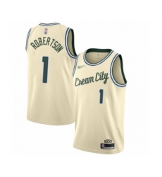 Youth Milwaukee Bucks #1 Oscar Robertson Swingman Cream Basketball Jersey - 2019 20 City Edition
