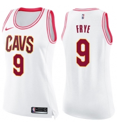 Women's Nike Cleveland Cavaliers #9 Channing Frye Swingman White Pink Fashion NBA Jersey