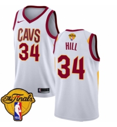Youth Nike Cleveland Cavaliers #34 Tyrone Hill Swingman White 2018 NBA Finals Bound NBA Jersey - Association Edition