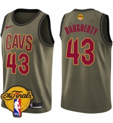 Men's Nike Cleveland Cavaliers #43 Brad Daugherty Swingman Green Salute to Service 2018 NBA Finals Bound NBA Jersey