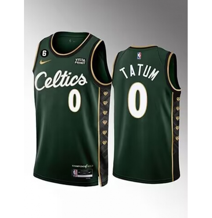 Men's Boston Celtics #0 Jayson Tatum Green 11 diamonds Edition Stitched Jersy