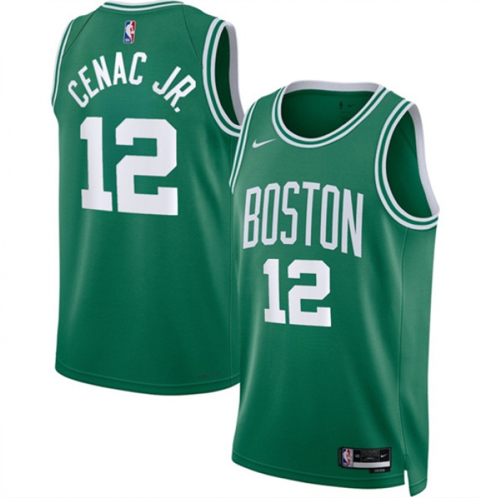 Men's Boston Celtics #12 Chris Cenac Jr Kelly Green 2026 Draft Icon Edition Stitched Basketball Jersey