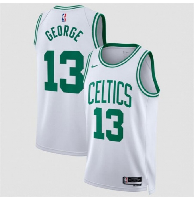 Men's Boston Celtics #13 Paul George White 2026 Association Edition Stitched Basketball Jersey