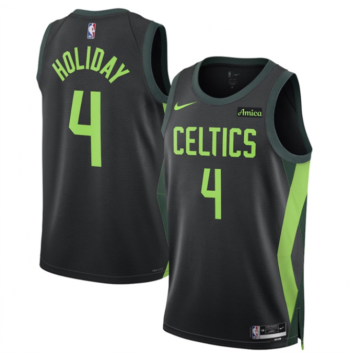 Men's Boston Celtics #4 Jrue Holiday Black 2024-25 City Edition Stitched Basketball Jersey