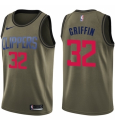Men's Nike Los Angeles Clippers #32 Blake Griffin Swingman Green Salute to Service NBA Jersey
