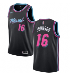 Youth Nike Miami Heat #16 James Johnson Swingman Black NBA Jersey - City Edition
